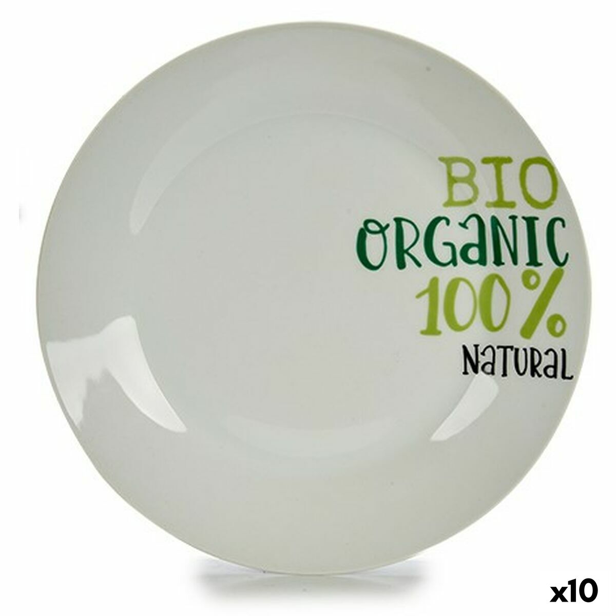 Piatto da pranzo Organic Porcellana 24,4 x 2,6 x 24,4 cm (10 Unità)