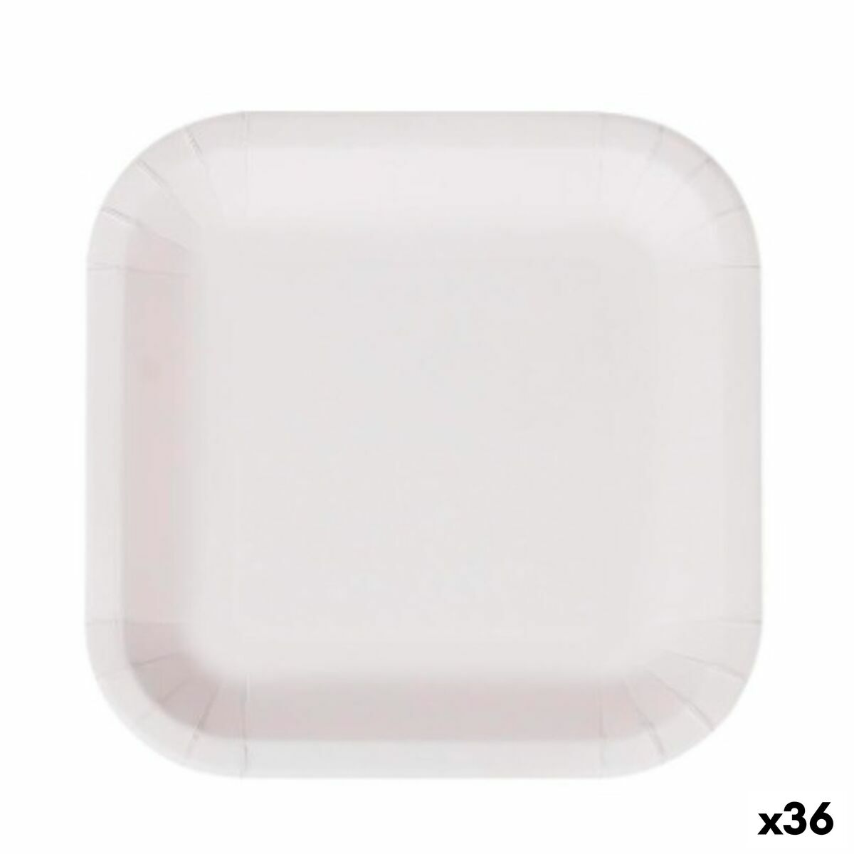 Set di piatti Algon Monouso Bianco Cartone Quadrato 26 cm (36 Unità)