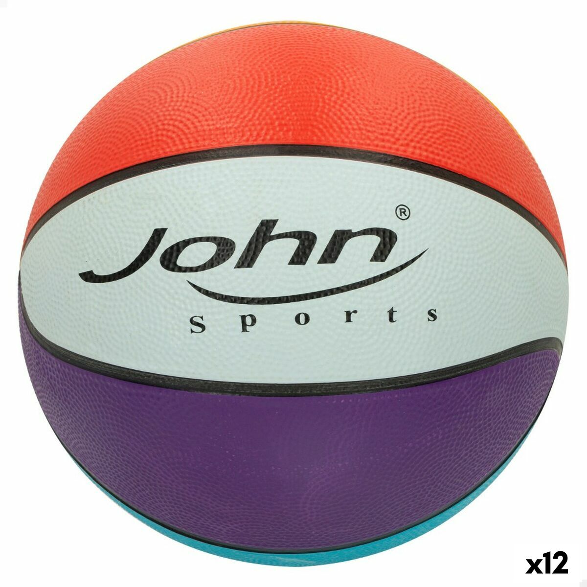 Pallone da Basket John Sports Rainbow 7 Ø 24 cm 12 Unità