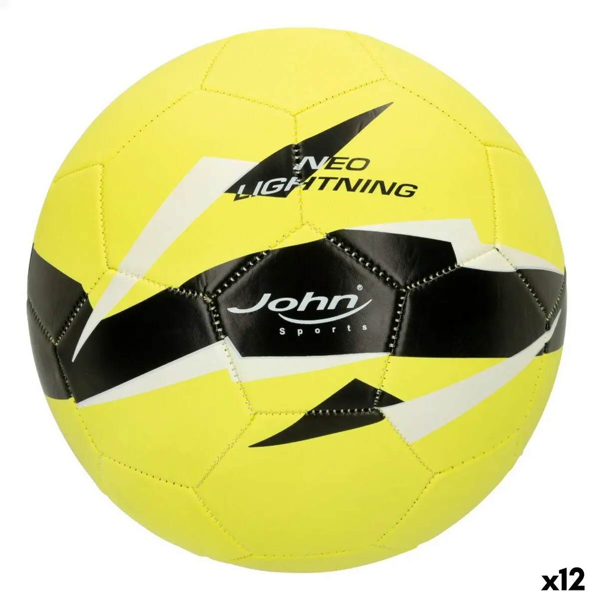 Pallone da Calcio John Sports World Star 5 Ø 22 cm Pelle Sintetica (12 Unità)