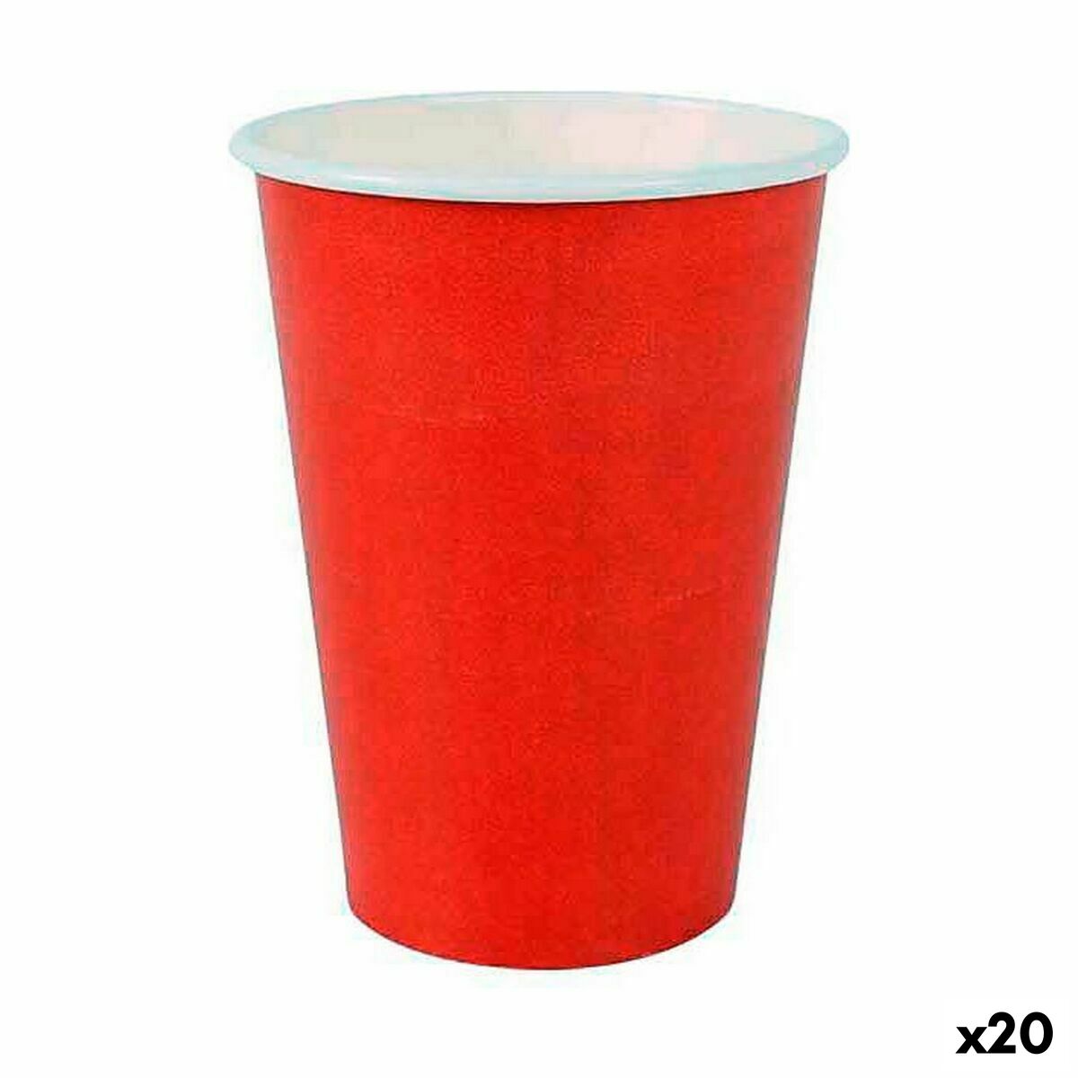 Set di Bicchieri Algon Monouso Cartone Rosso 20 Pezzi 220 ml (20 Unità)
