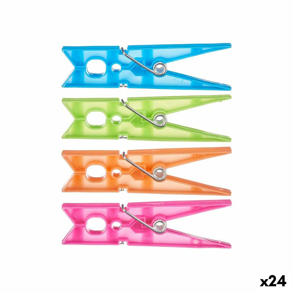 Mollette per Panni Multicolore Plastica 24 Pezzi Set (24 Unità)