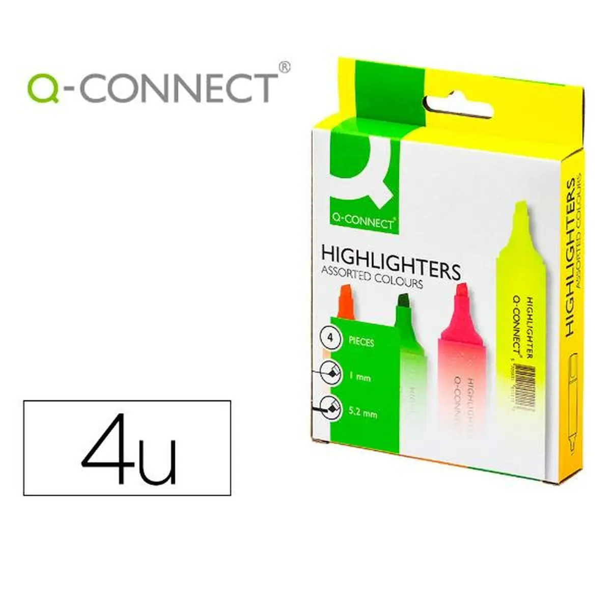 Evidenziatore Q-Connect KF01116 Multicolore (4 Unità)