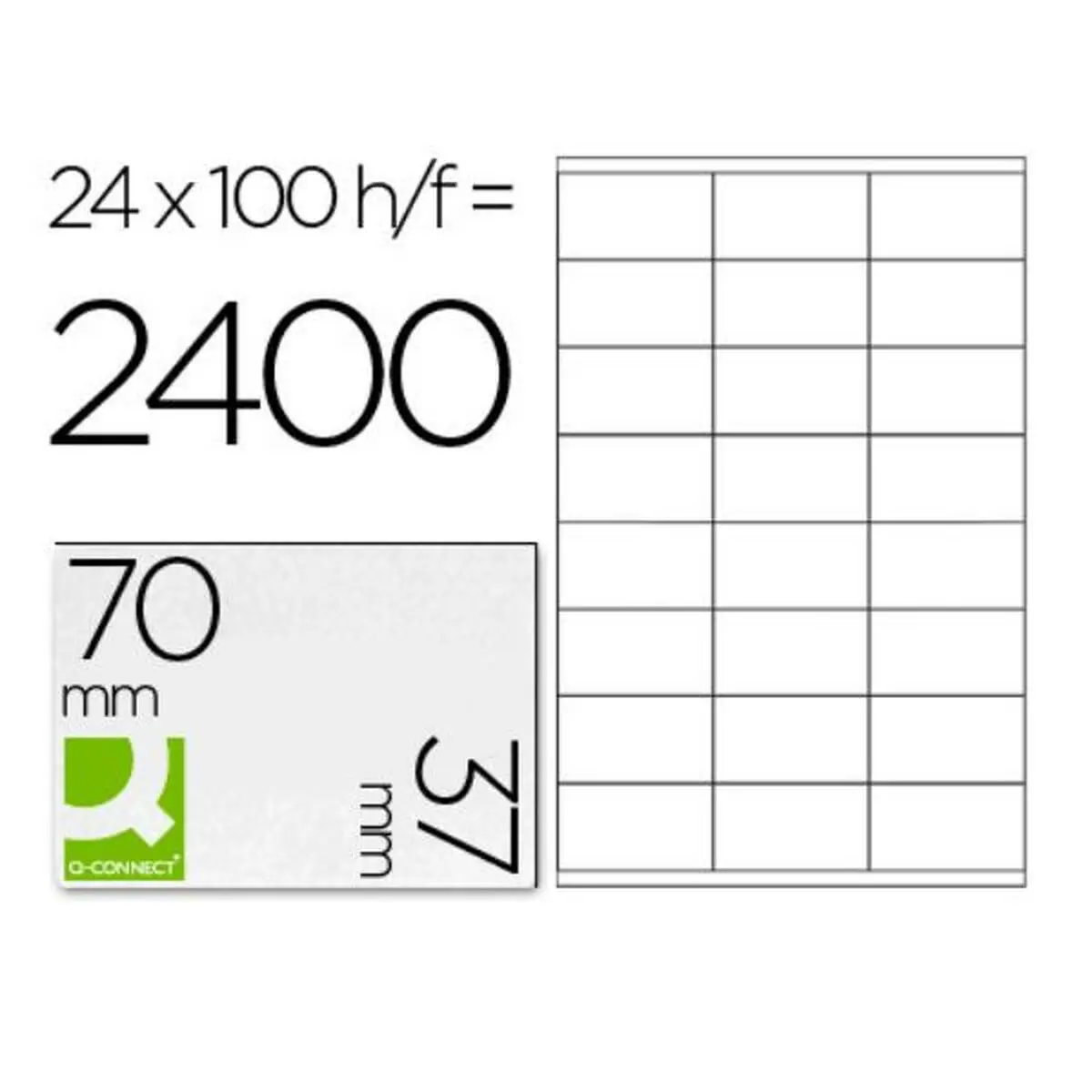 Etichette adesive Q-Connect KF10647 Bianco 100 fogli 70 x 37 mm