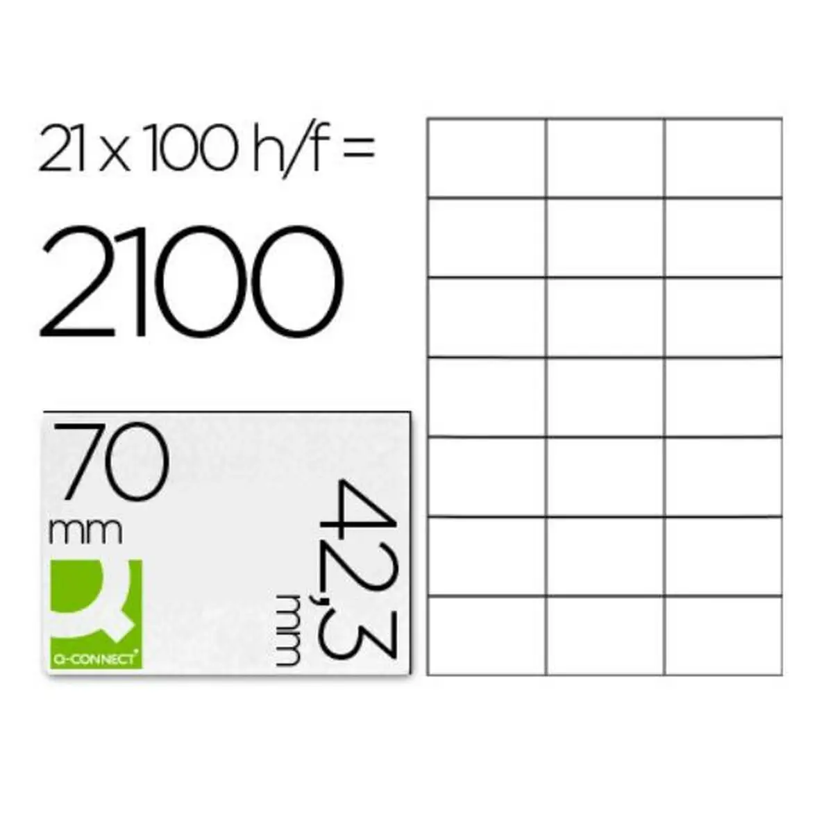 Etichette adesive Q-Connect KF10649 Bianco 100 fogli 70 x 42 mm