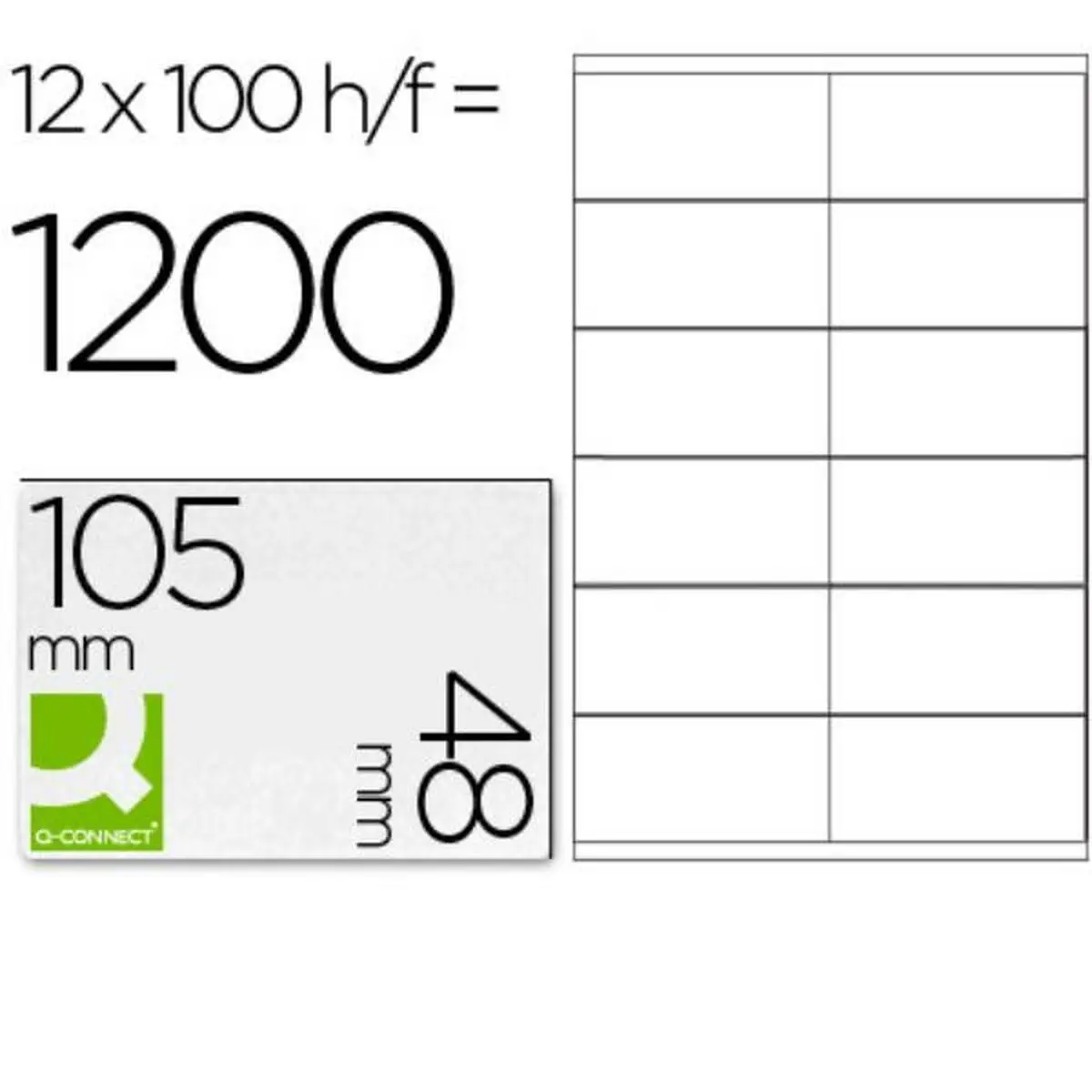 Etichette adesive Q-Connect KF10657 Bianco 100 fogli 105 x 48 mm