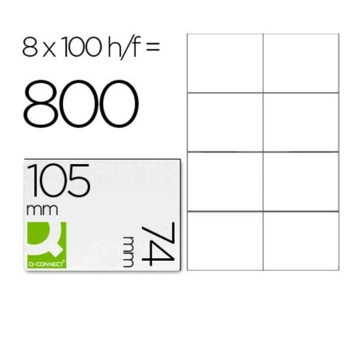 Etichette adesive Q-Connect KF10659 Bianco 100 fogli 105 X 74 mm