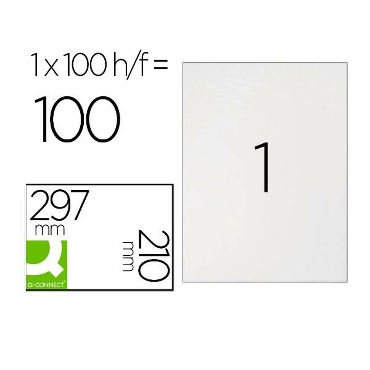 Etichette adesive Q-Connect KF10664 Bianco 100 fogli 210 x 297 mm