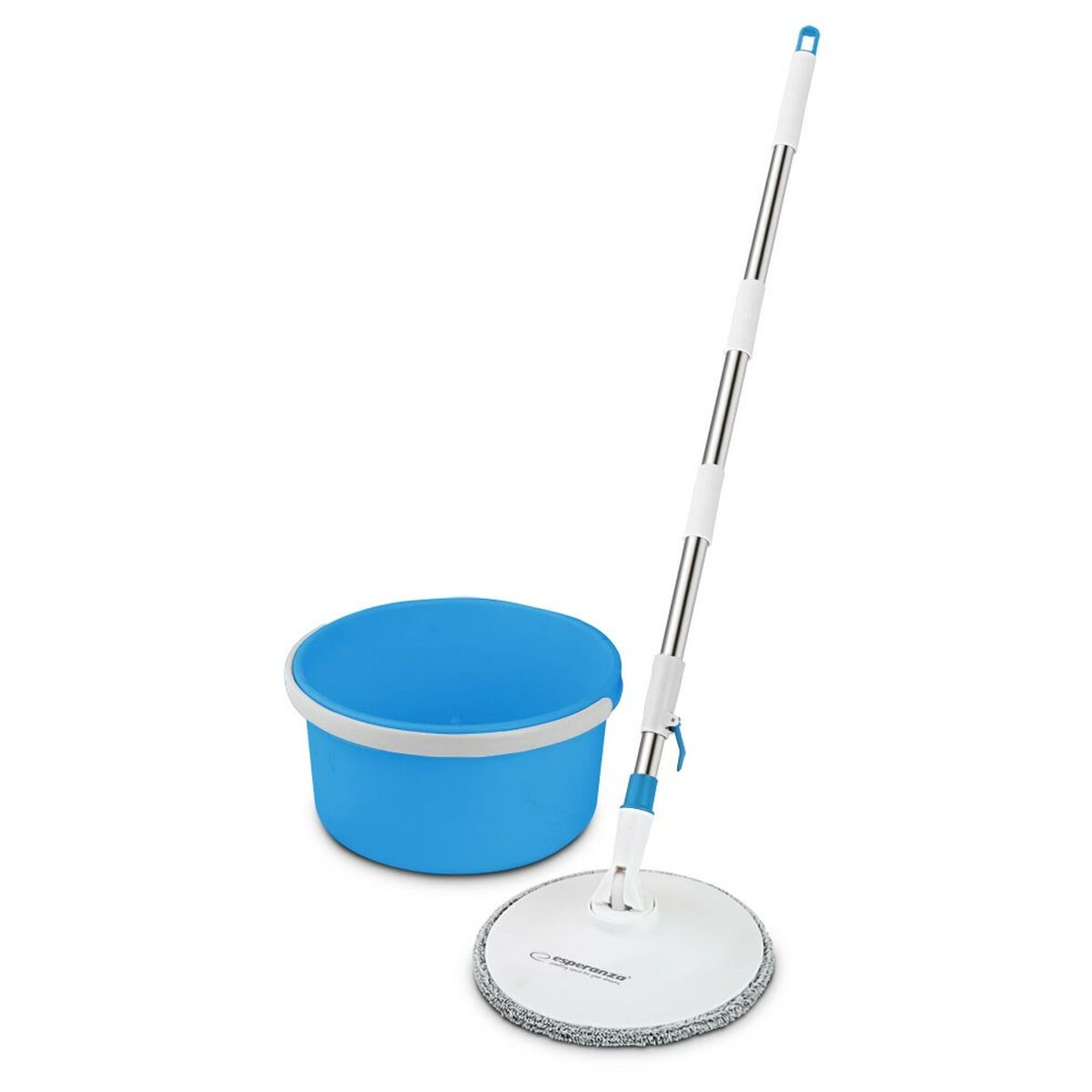 Mop with Bucket Esperanza EHS007 Azzurro Bianco Microfibra