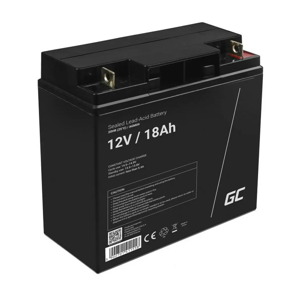 Batteria per Gruppo di Continuità UPS Green Cell AGM09 18000 mAh 12 V