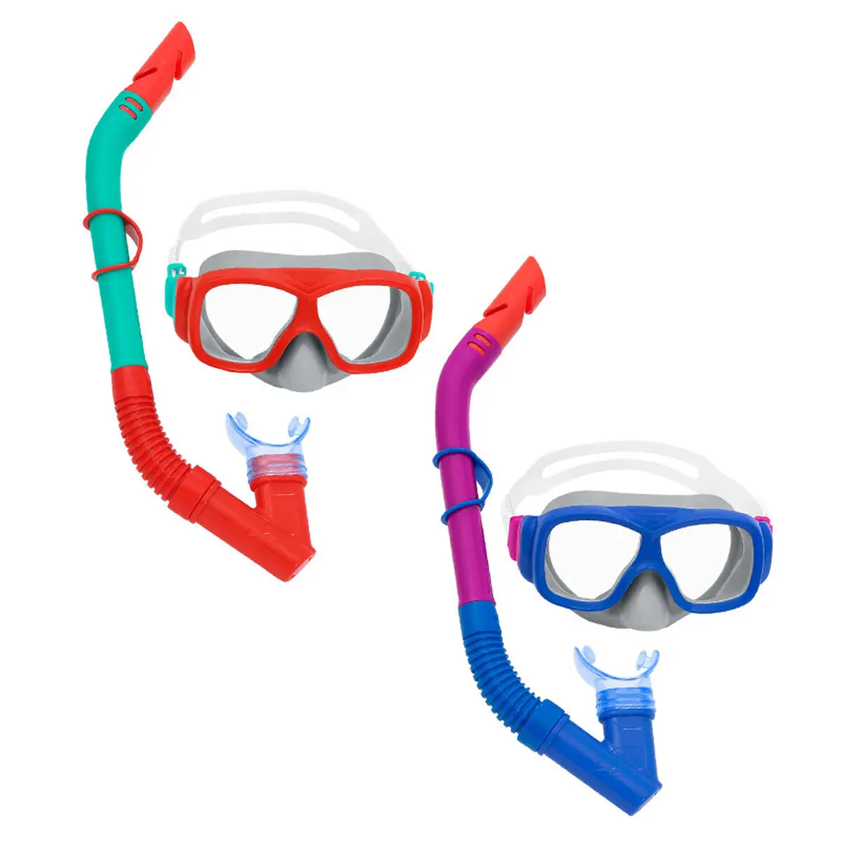 Occhialini da Snorkeling e Boccaglio per Bambini Bestway Azzurro Arancio Multicolore