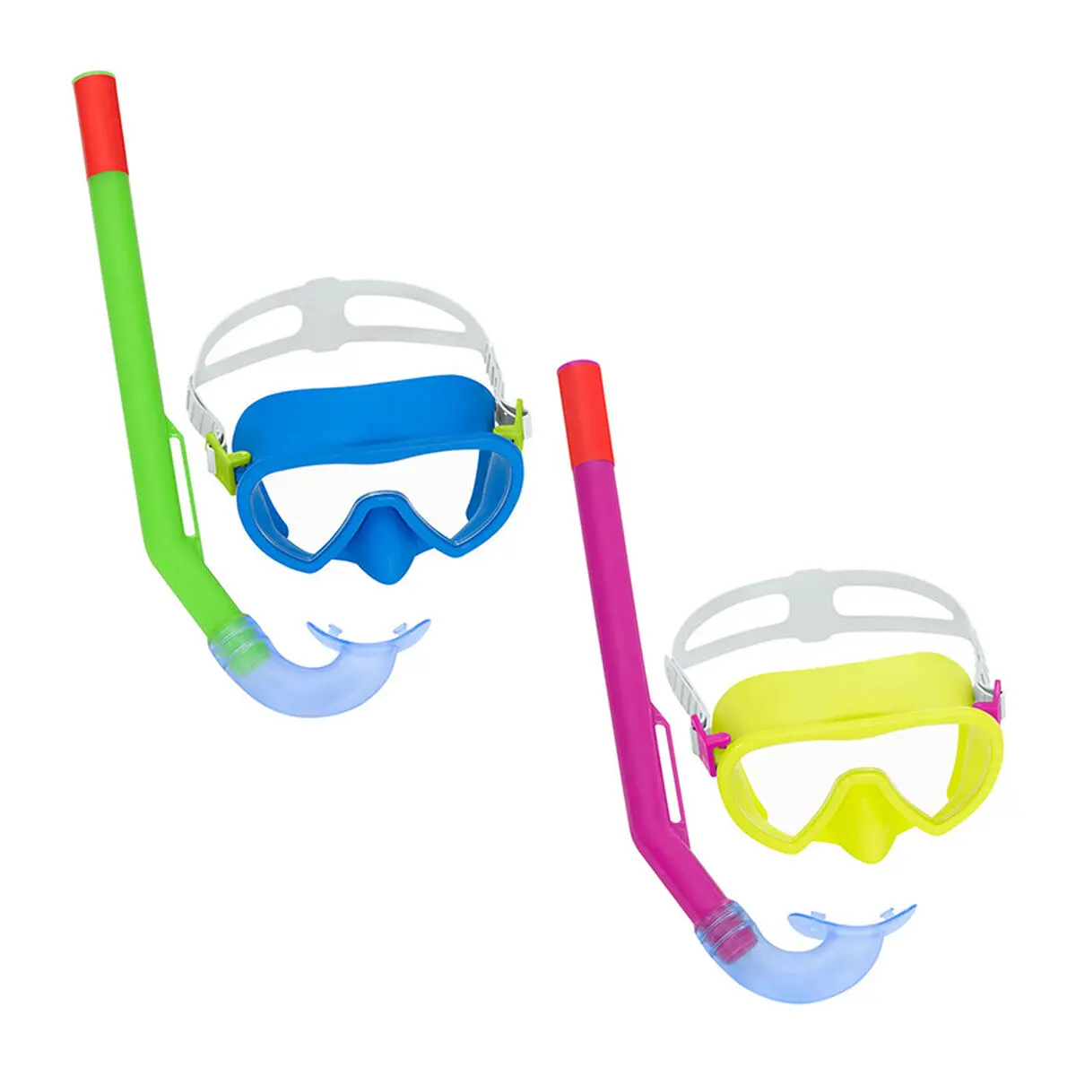 Occhialini da Snorkeling e Boccaglio per Bambini Bestway Giallo Azzurro Multicolore