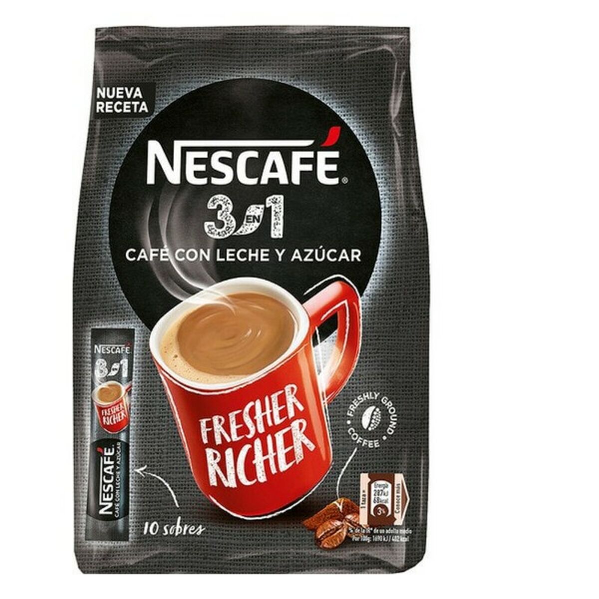 Caffè con latte e zucchero Nescafé (10 uds)