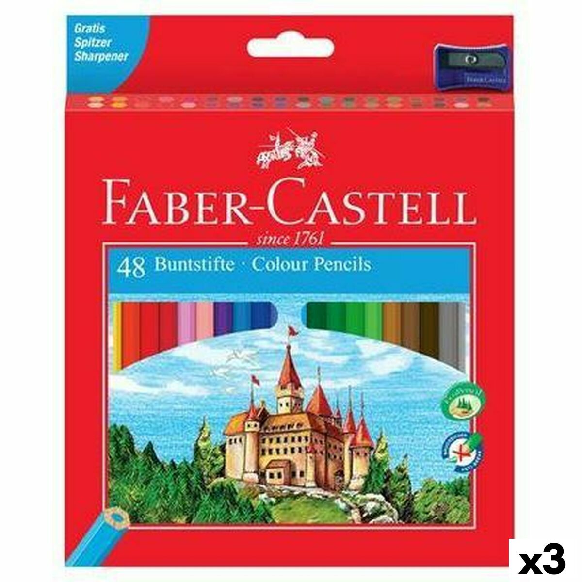 Matite colorate Faber-Castell Multicolore 3 Pezzi