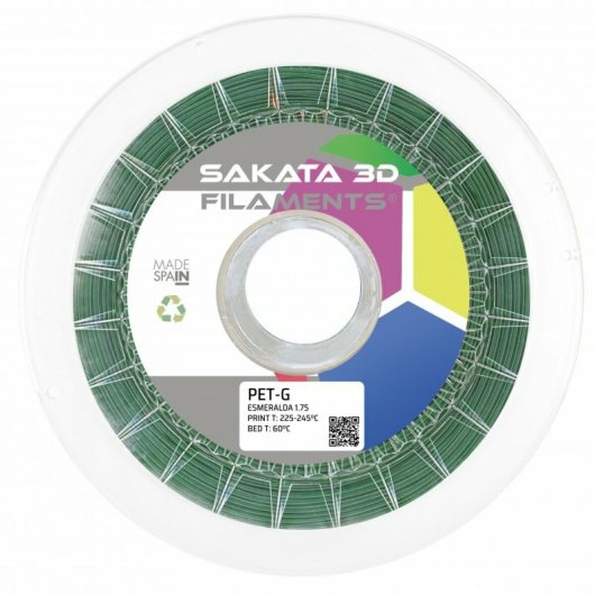 Bobina di Filamento Sakata 3D 10644123 PET-G Ø 1,75 mm Verde