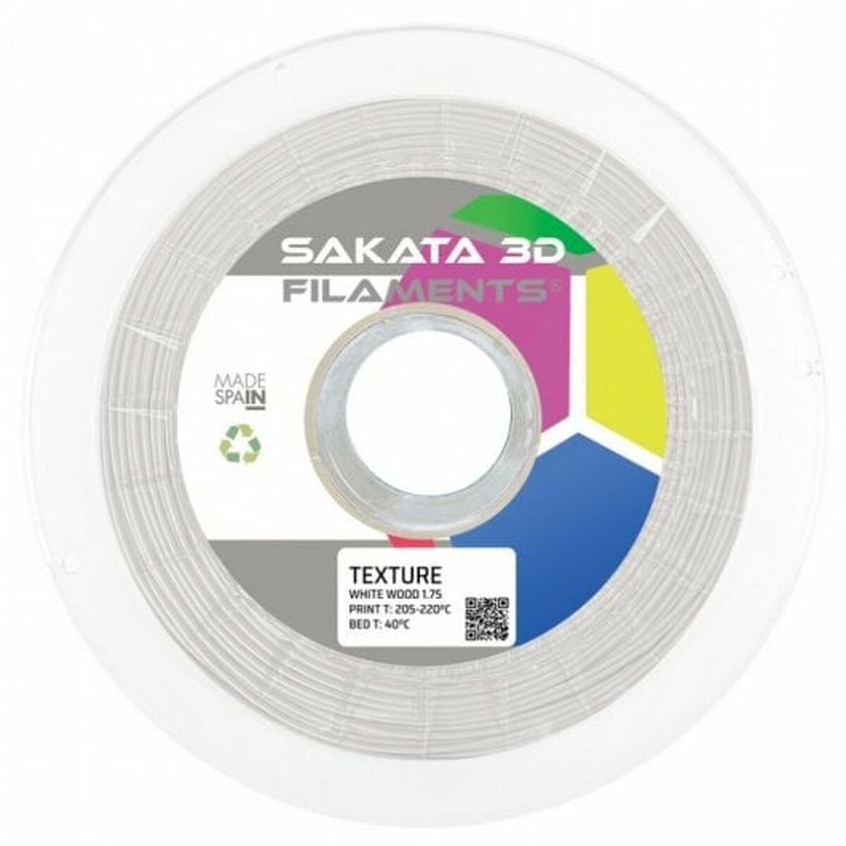 Bobina di Filamento Sakata 3D 10417654 Bianco Ø 1,75 mm