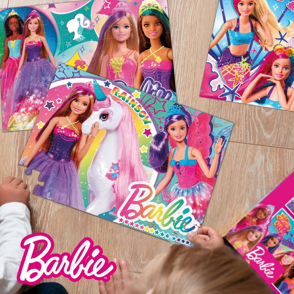 Set di 4 Puzzle Barbie MaxiFloor 192 Pezzi 35 x 1,5 x 25 cm