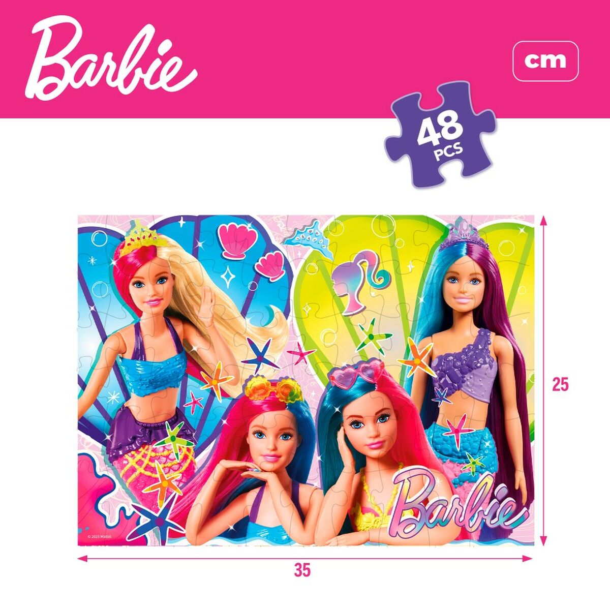 Set di 4 Puzzle Barbie MaxiFloor 192 Pezzi 35 x 1,5 x 25 cm
