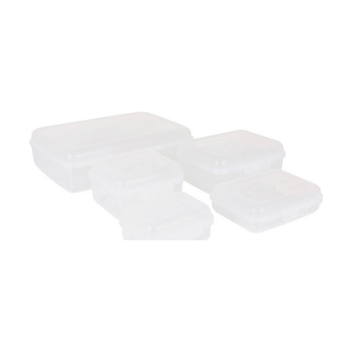 Set di 5 scatole porta pranzo Tontarelli Fill box Rettangolare Bianco 5 Pezzi (29,5 x 20,2 x 8,6 cm)