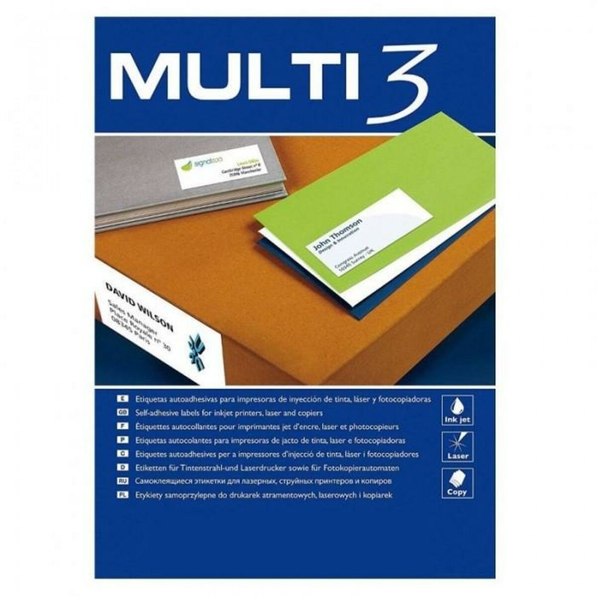 Adesivi/Etichette MULTI 3 CD/DVD Ø 117 mm Bianco 100 fogli