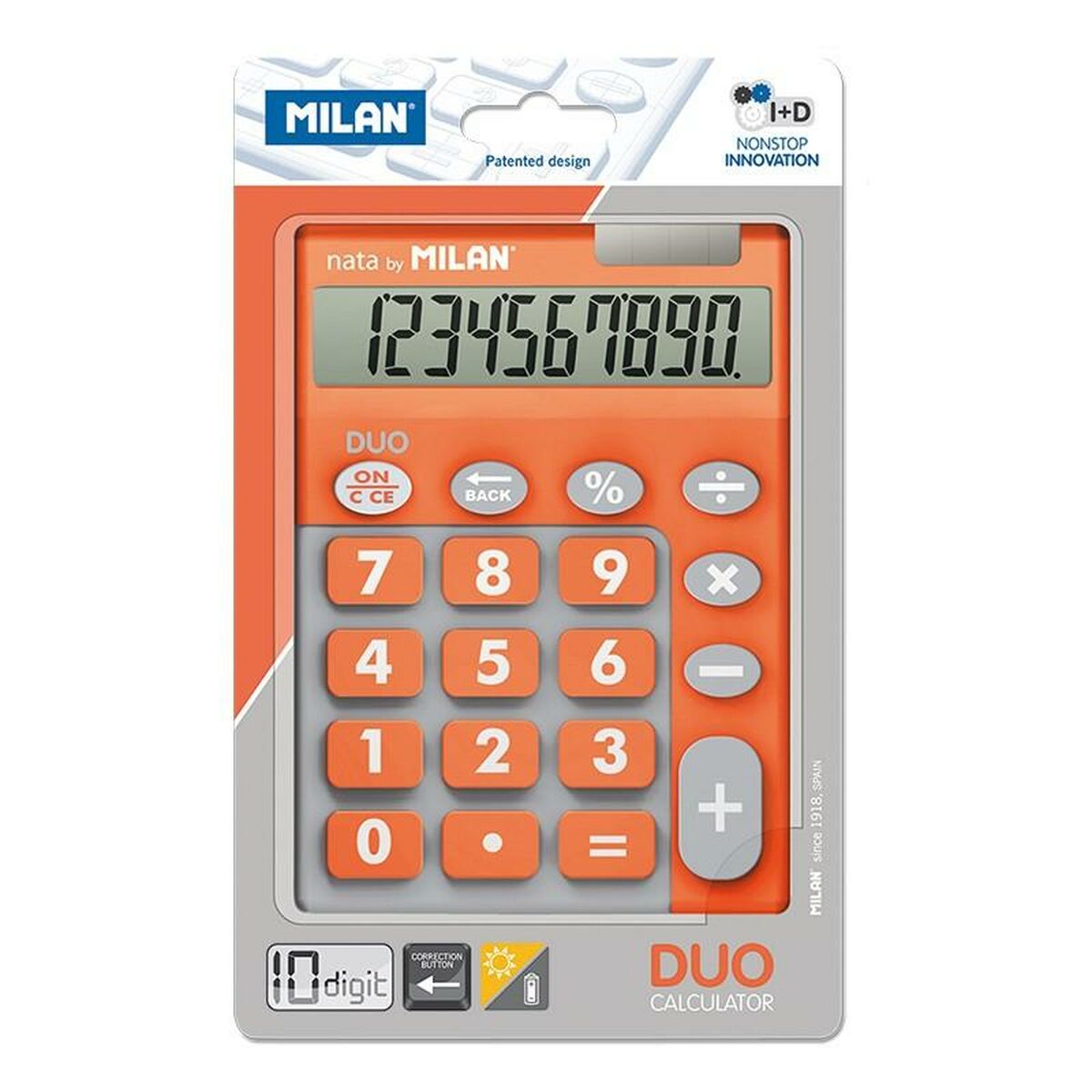 Calcolatrice Milan DUO Arancio 14,5 x 10,6 x 2,1 cm
