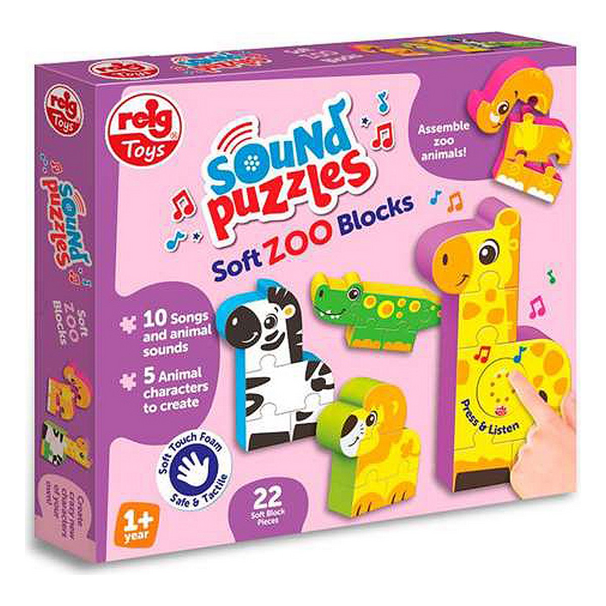 Puzzle per Bambini Reig Zoo Blocks 22 Pezzi