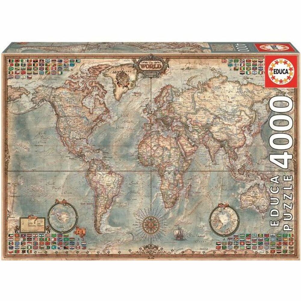 Puzzle Educa 14827 World Map 4000 Pezzi