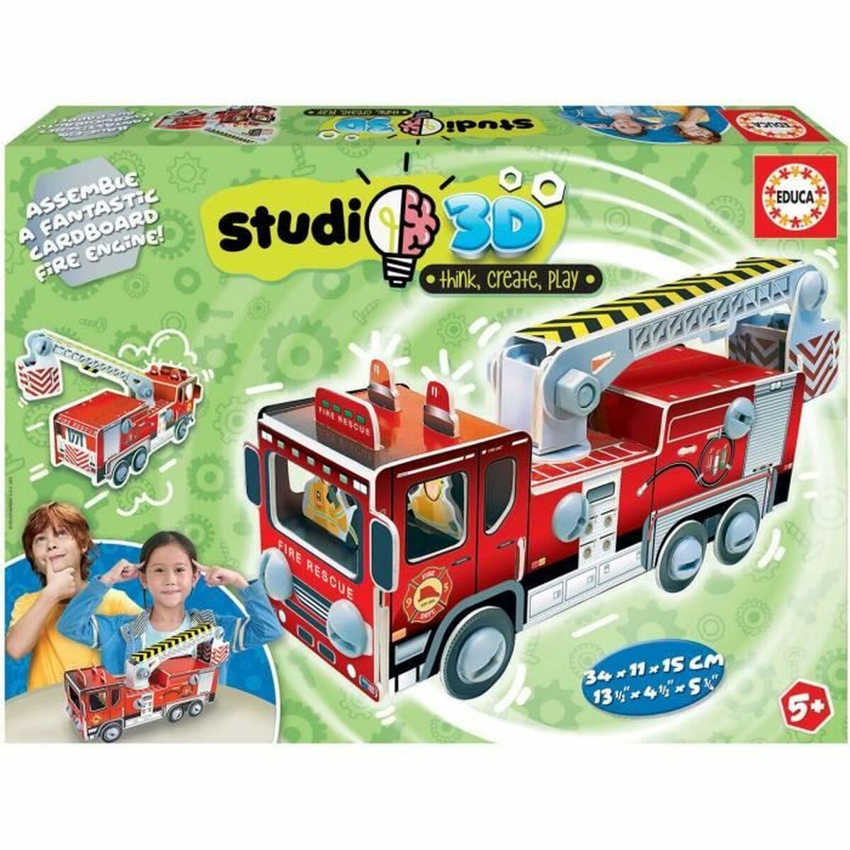 Puzzle 3D Educa Studio 3D (FR) Camion dei Pompieri 57 Pezzi