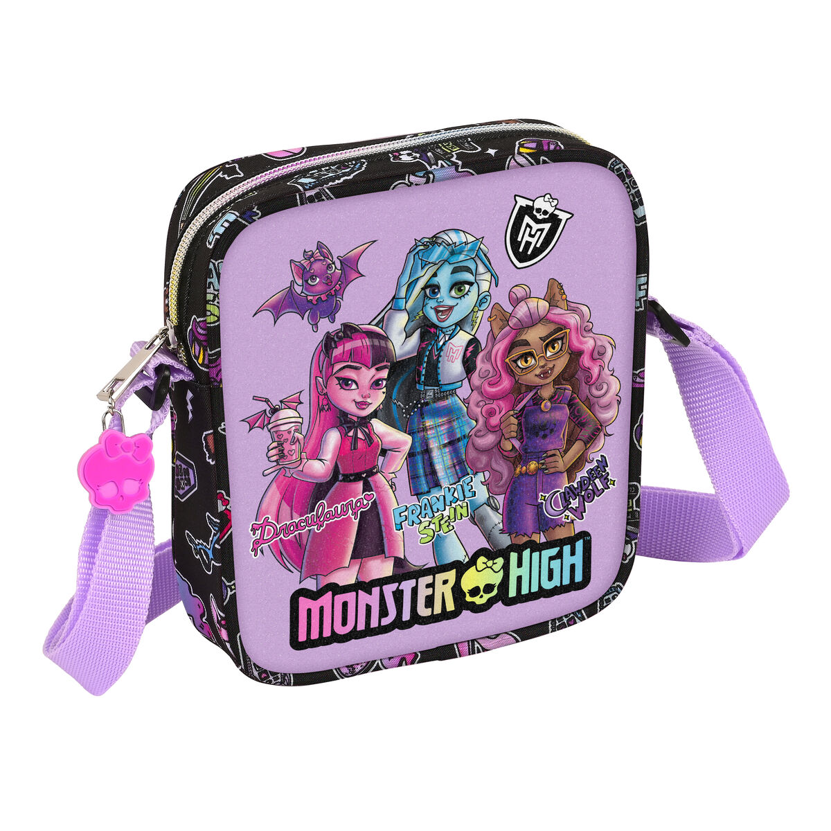 Borsa a Tracolla Monster High Creep Nero 16 x 18 x 4 cm