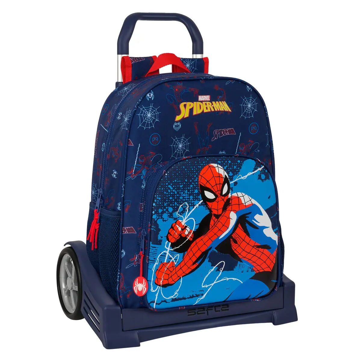 Trolley per la Scuola Spider-Man Neon Blu Marino 33 x 42 x 14 cm