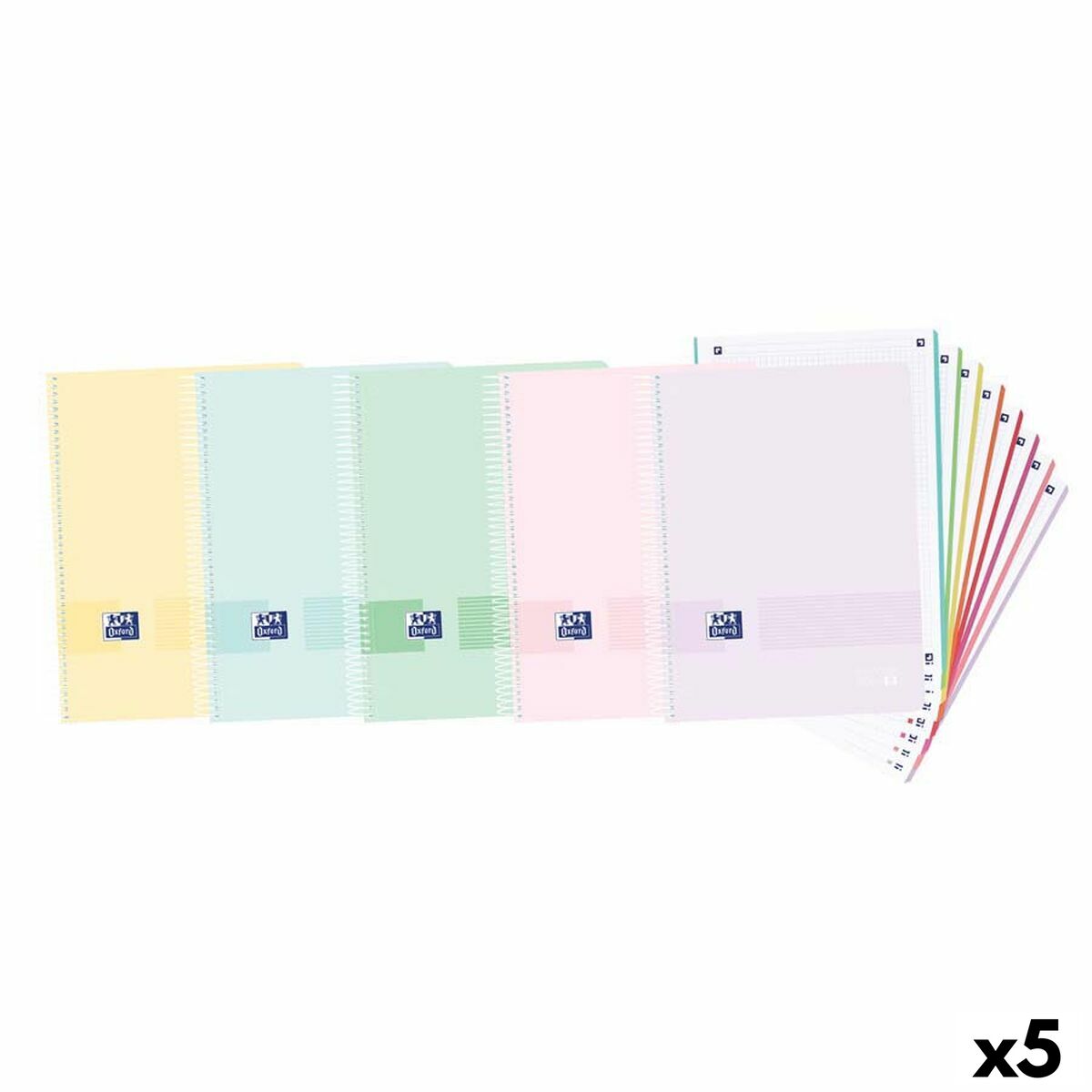 Set di quaderni Oxford Multicolore A4 (5 Unità)