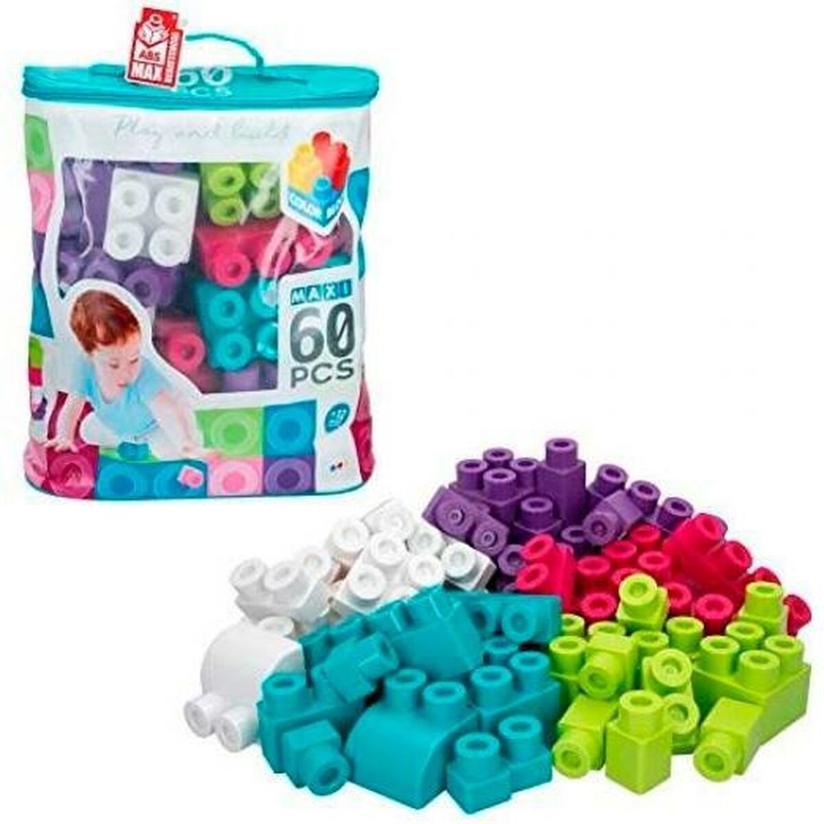 Blocchi di Costruzioni Colorbaby Play & Build 60 Pezzi Multicolore