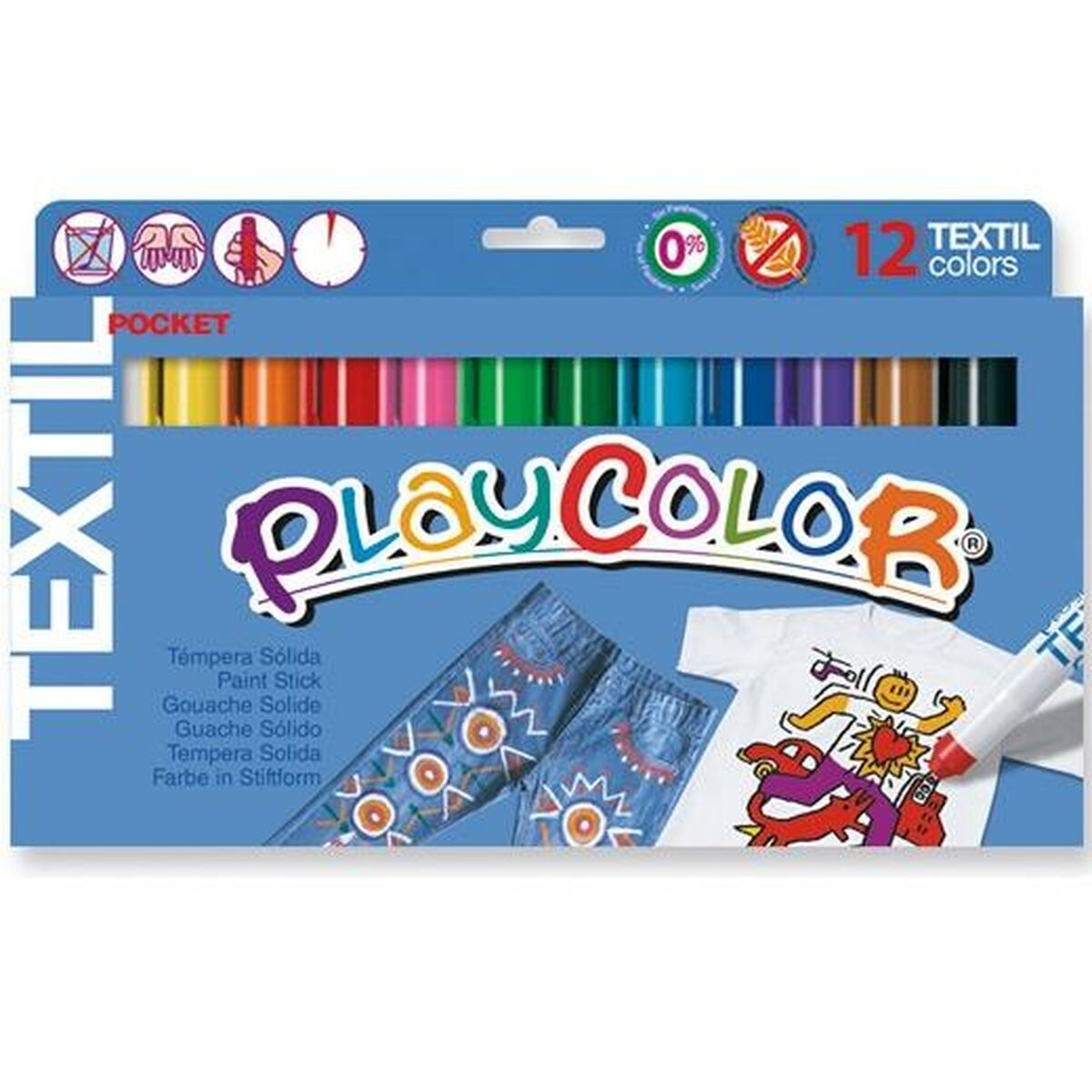 Tempere Playcolor Solido Multicolore