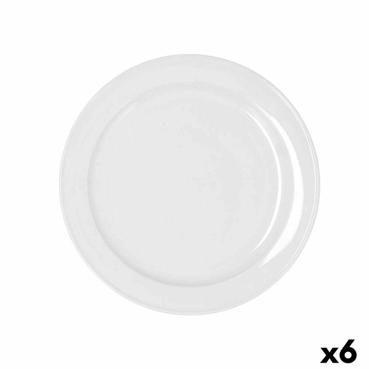 Piatto da pranzo Bidasoa Glacial Ala Estrch Bianco Ceramica (6 Unità) (Pack 6x)