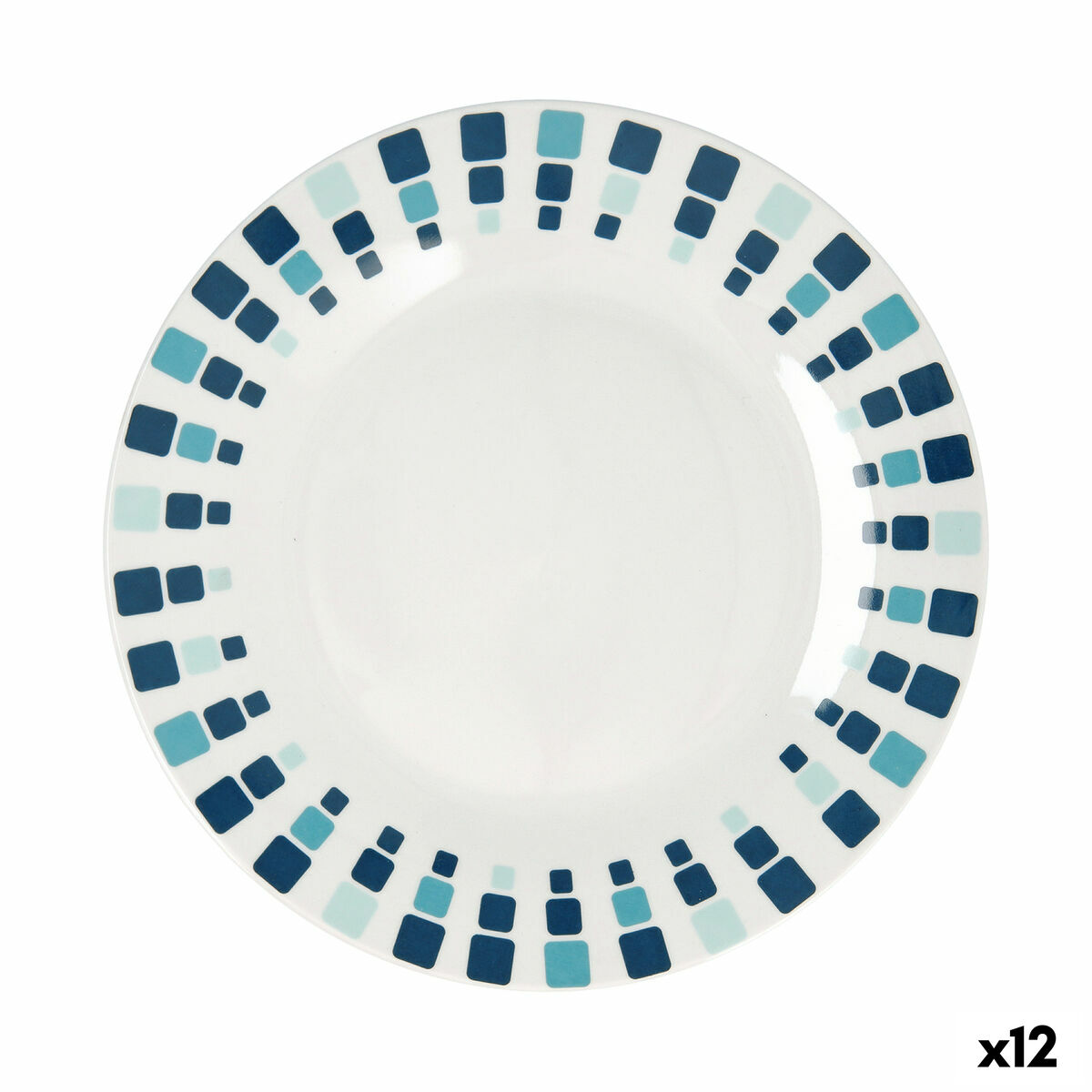 Piatto da pranzo Quid Simetric Azzurro Ceramica 23 cm (12 Unità)