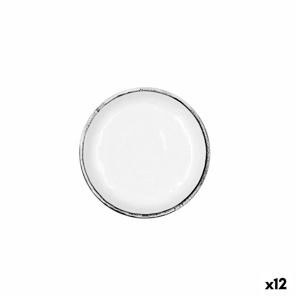 Ciotola Quid Select Filo Bianco Nero Plastica 14 x 3 cm (12 Unità)