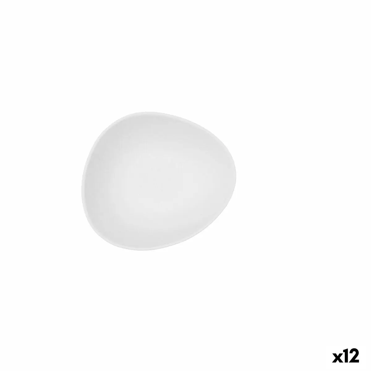 Ciotola Bidasoa Fosil Bianco Ceramica Ovale 14 x 12,4 x 4,8 cm (12 Unità)