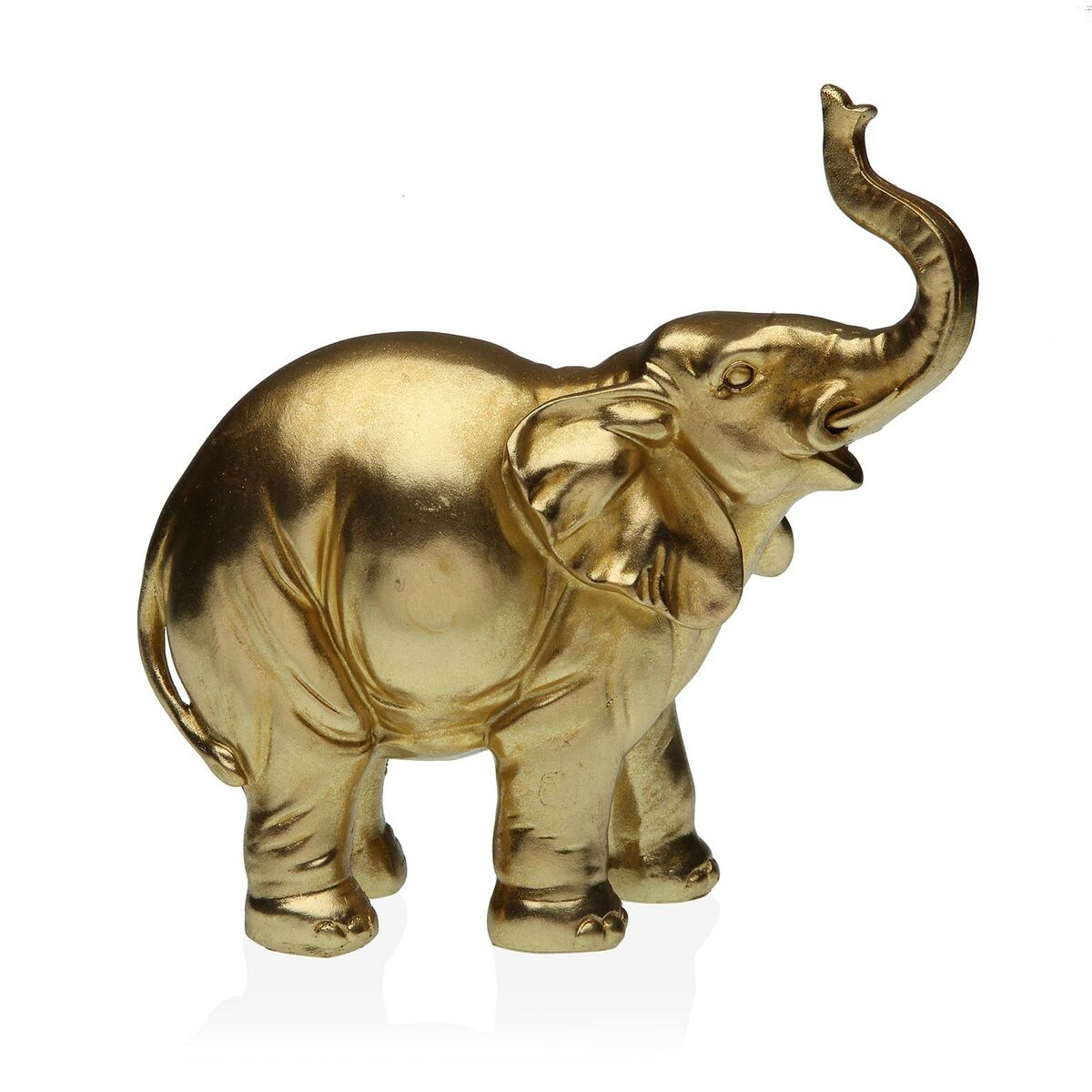 Statua Decorativa Versa Elefante Dorato 19,5 x 19,5 x 8,5 cm Resina