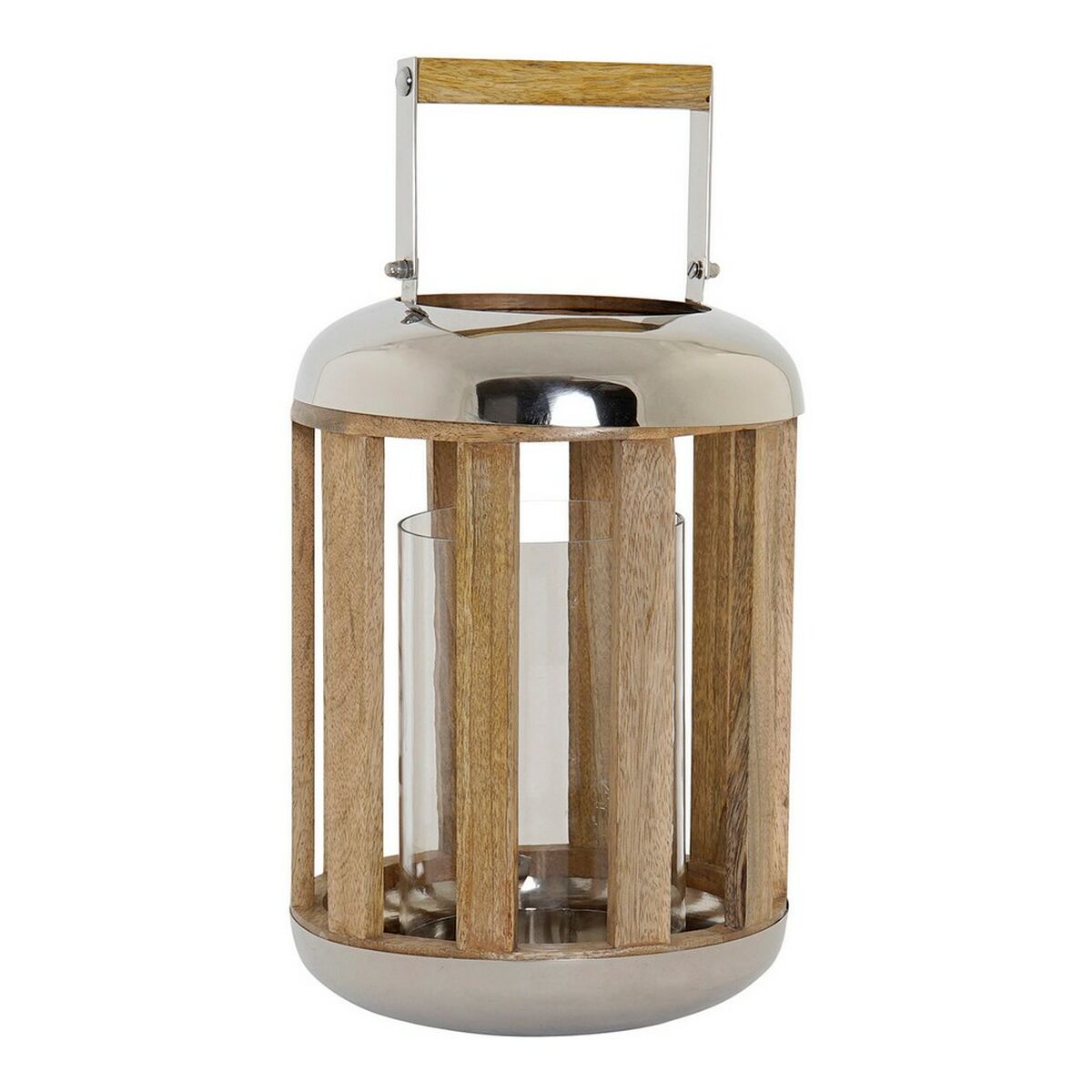 Lanterna DKD Home Decor Argento Legno Metallo (22 x 22 x 32 cm)