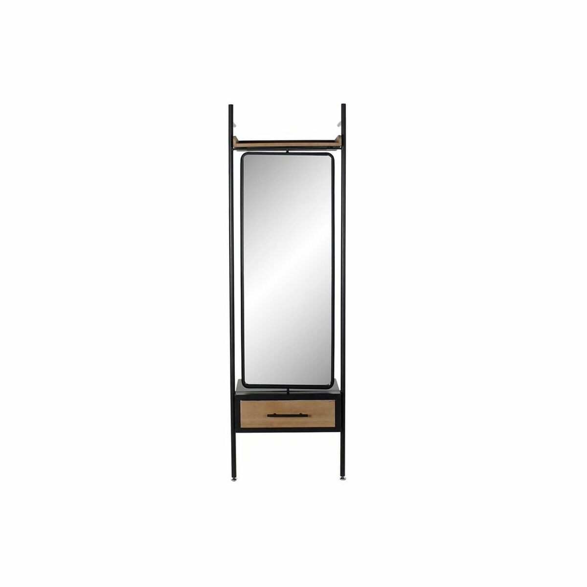 Specchio da terra DKD Home Decor S3019254 Cristallo Naturale Nero Metallo Legno (58 x 30 x 191 cm)