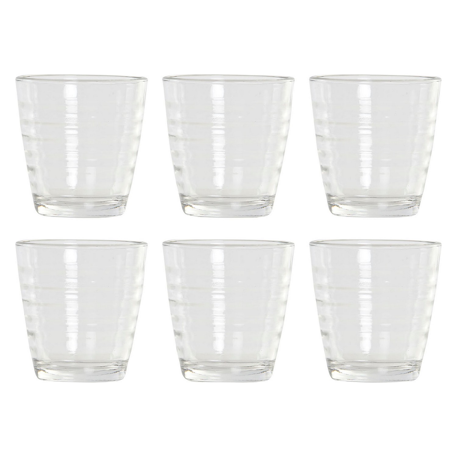 Set di Bicchieri DKD Home Decor Multicolore Trasparente Cristallo Plastica 250 ml (6 pcs)