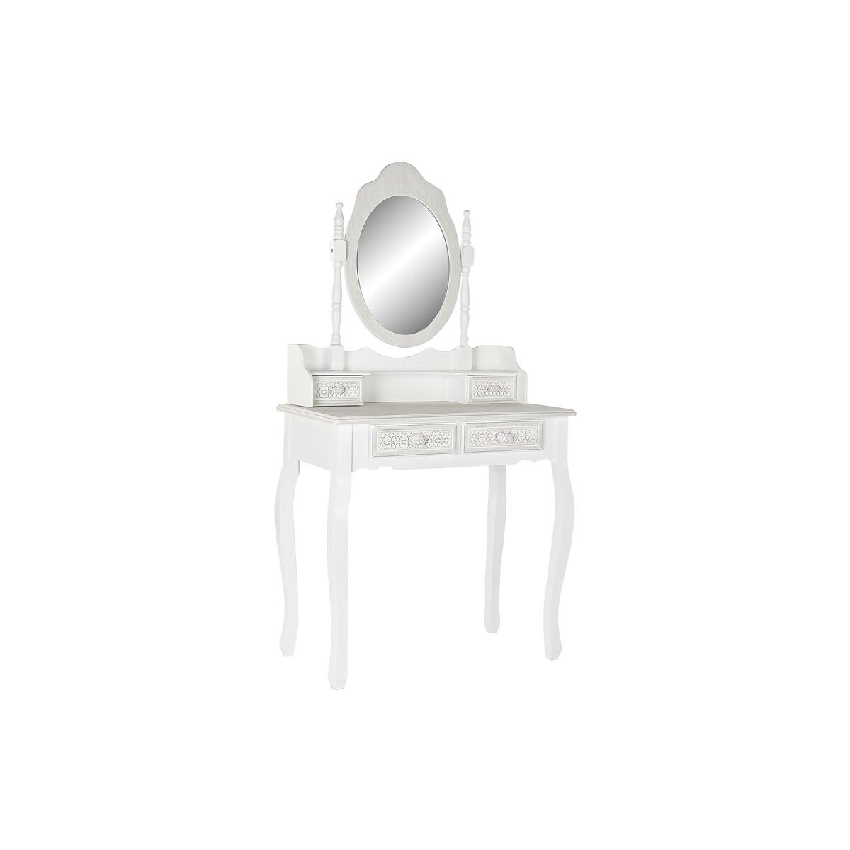 Toeletta DKD Home Decor Bianco ABS Specchio Legno MDF 75 x 40 x 142 cm