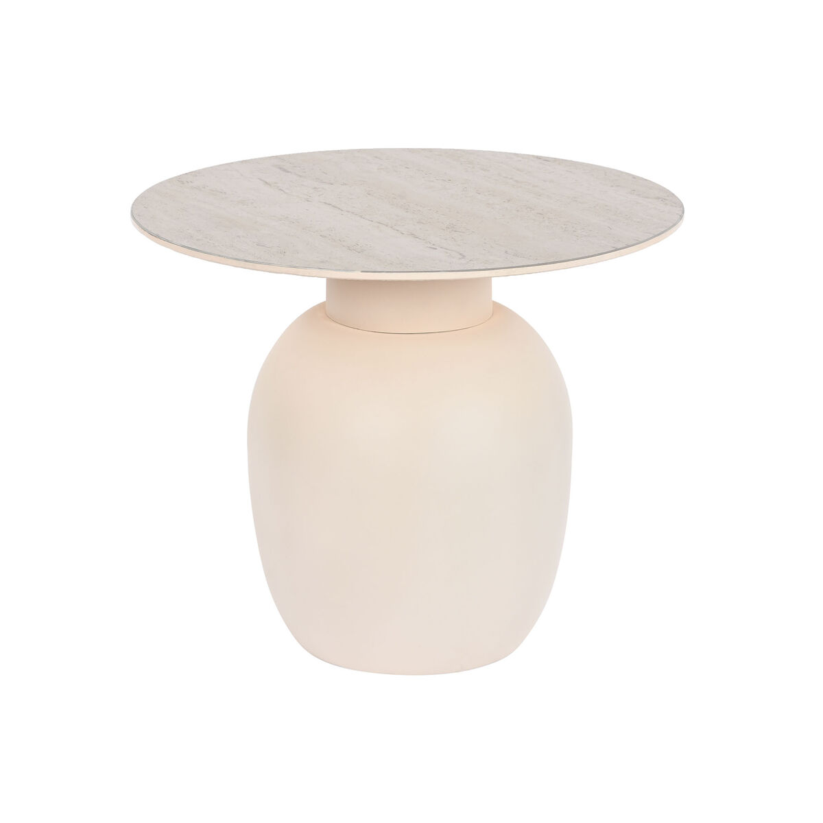 Tavolo aggiuntivo DKD Home Decor Bianco Beige Marrone Chiaro Metallo Ceramica 60 x 60 x 47 cm