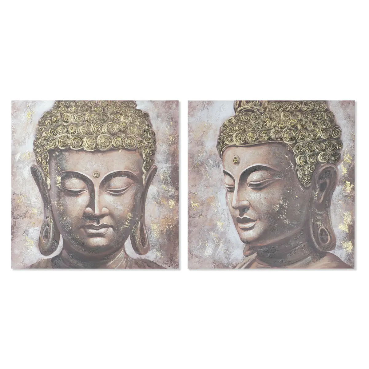 Quadro Home ESPRIT Buddha Orientale 100 x 3 x 100 cm (2 Unità)