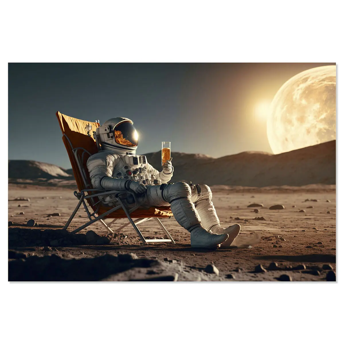 Quadro Home ESPRIT Stampato Astronauta 150 x 0,04 x 100 cm