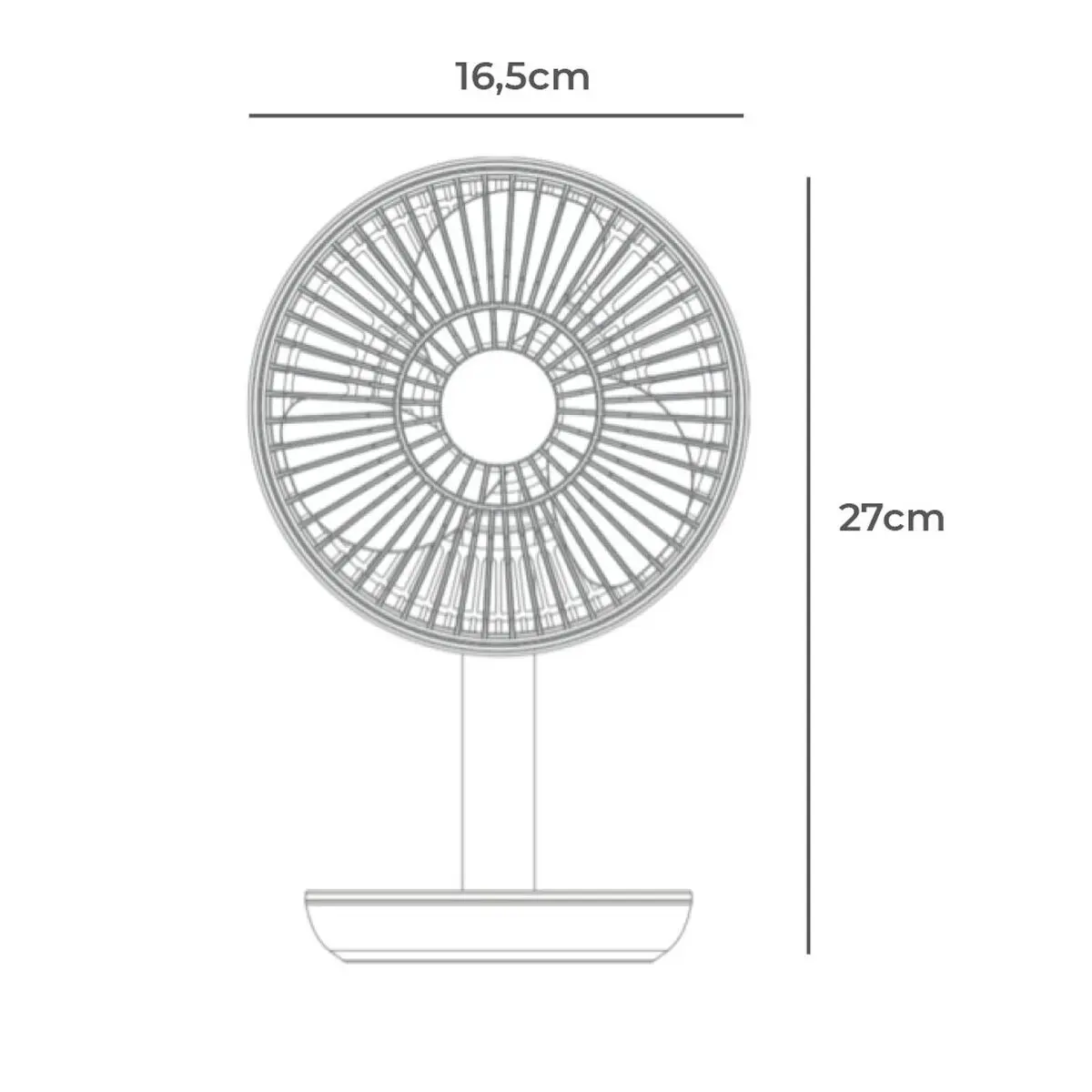 Ventilatore da Tavolo EDM Bianco 4 W 16,5 x 18,5 cm Ricaricabile USB