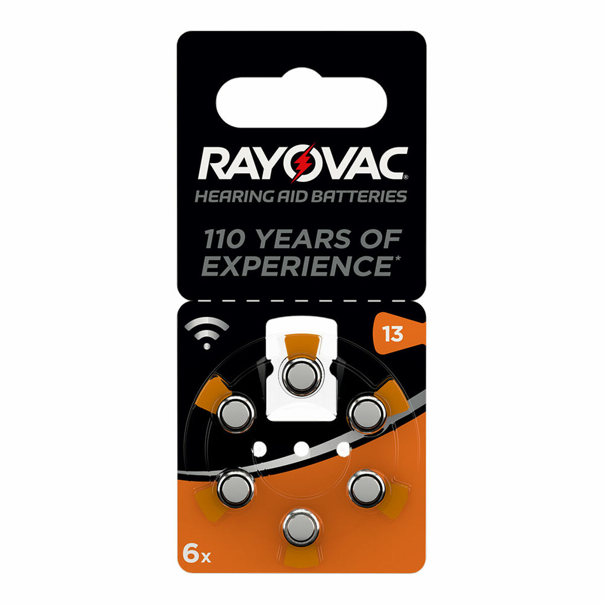 Batterie a Bottone a Litio Rayovac Compatibile con apparecchi acustici ZA13 1,45 V (6 Unità)