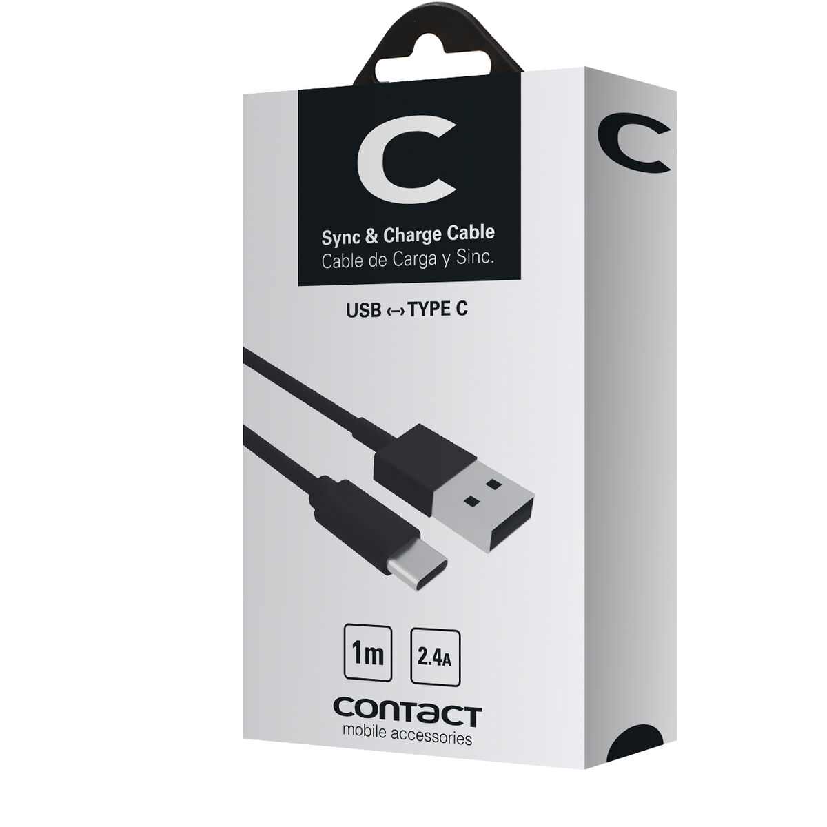 Cavo USB A con USB C Contact (1 m) Nero