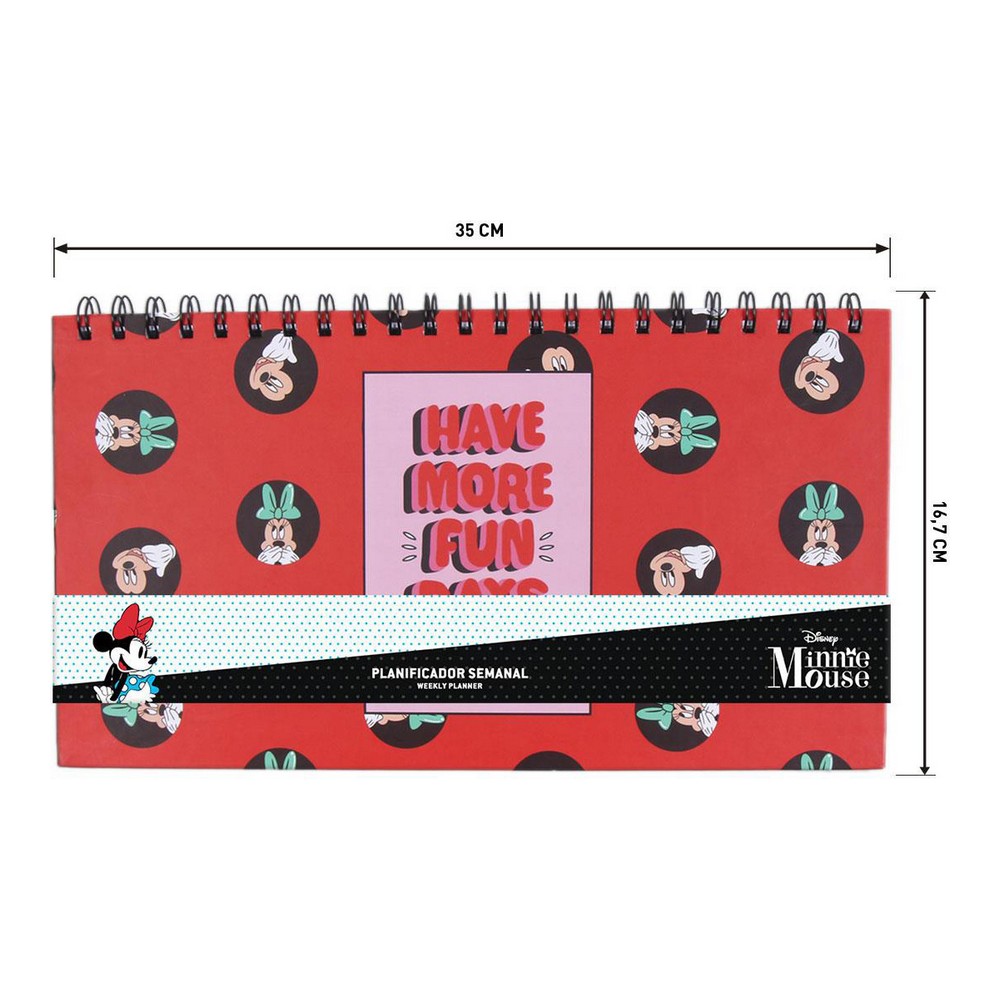 Pianificatore settimanale Minnie Mouse Blocchetto (35 x 16,7 x 1 cm)