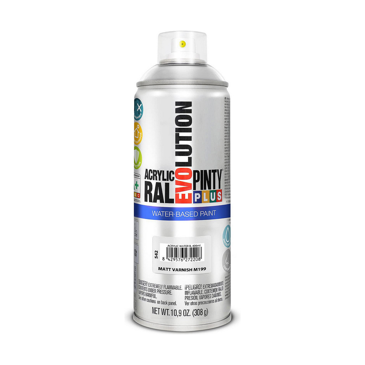 Vernice Spray Pintyplus Evolution M199 Mat Base d'acqua 400 ml Incolore